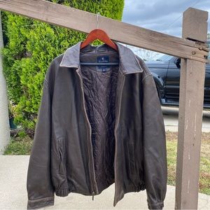 vintage brown leather jacket